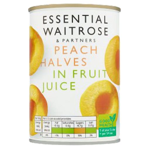 Picture of Waitrose Essential Peach Halves In Fruit Juice 410g