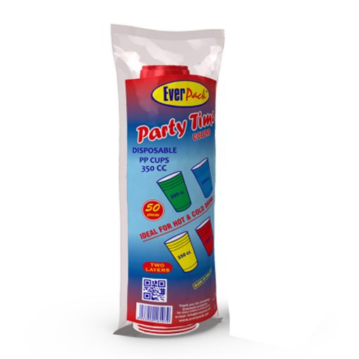 Picture of Everpack Plastic Cups 350cc Coloured 50s
