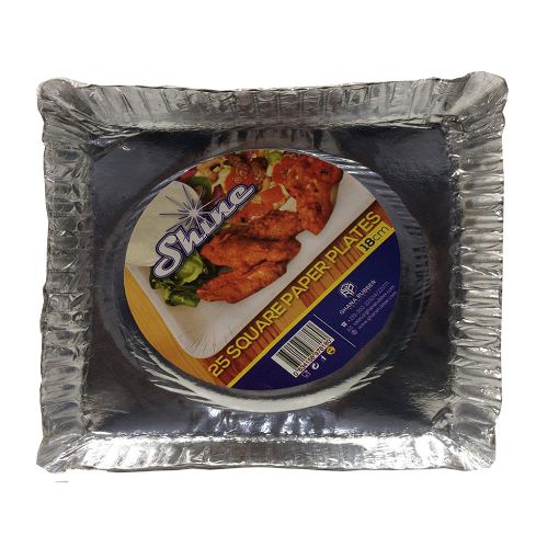 Picture of Shine Paper Plates Square 18cm 25s